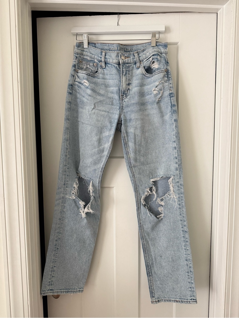 American Eagle super high waisted ankle straight jean